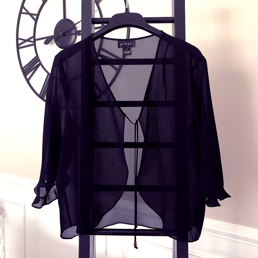 Virgo Black Sheer Cardigan